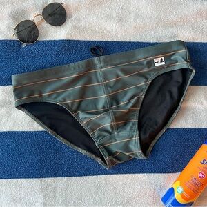 Men’s Striped Swim Brief by Walden Outdoor Athletic, XL